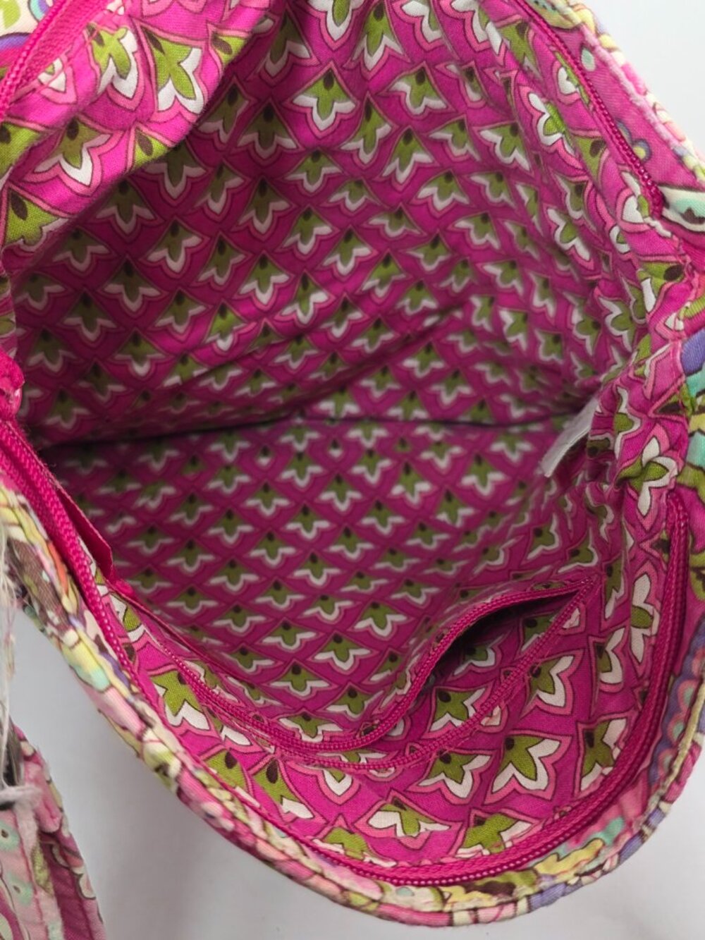 Vera Bradley Pink Paisley Shoulder Bag Double Zipper Crossbody Hipster - Picture 5 of 5